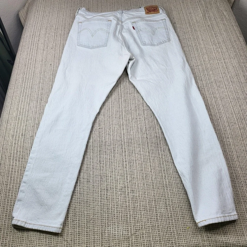 Levis 501 Jeans‎ Mens 32x28 Blue Light Wash Button Fly Straight Denim Pants